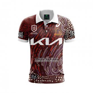 Camiseta Polo Brisbane Broncos Rugby 2024 Indigena