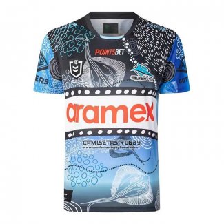 Camiseta Cronulla Sutherland Sharks Rugby 2024 Indigena