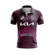 Camiseta Polo Brisbane Broncos Rugby 2024 Entrenamiento Fucsia